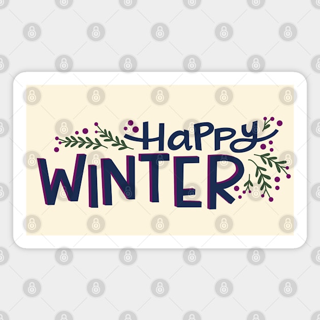 Happy winter Magnet by LetsOverThinkIt